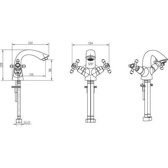 Смеситель для раковины Boheme Camelia 291, бронза - фото 2