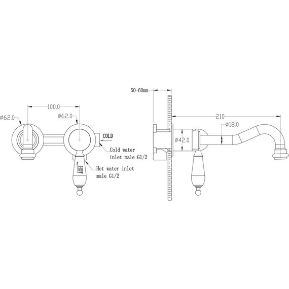 Смеситель для раковины настенный Boheme Tradizionale Chromo 267 (со скрытой частью) chrome, Цвет производителя: chrome - фото 2