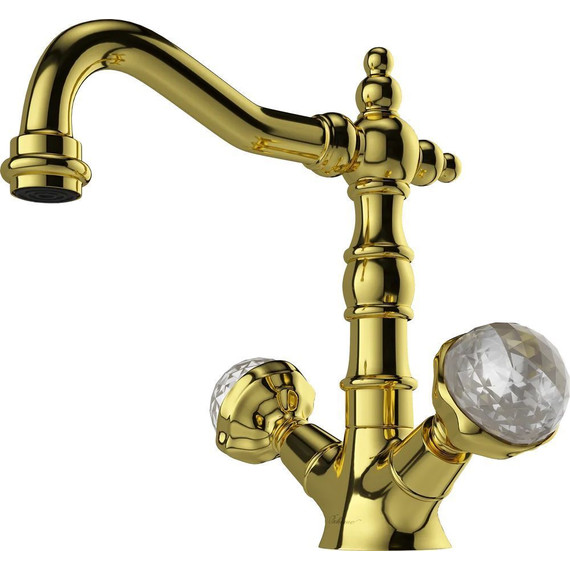 Смеситель для раковины Boheme Imperiale Presente Swarovski 332, золото - фото 2