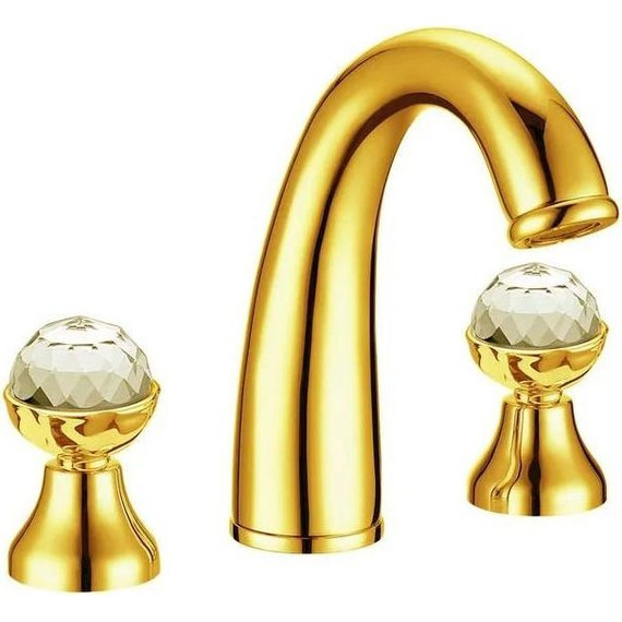 Смеситель для раковины Boheme Imperiale Presente Swarovski 337, золото - фото 