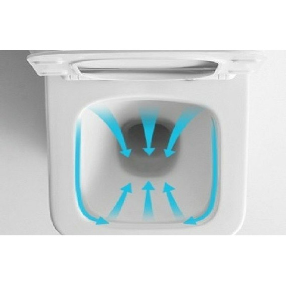 Унитаз подвесной безободковый CeramaLux TR5170 с тонкой крышкой микролифт (система смыва Торнадо) - фото 7