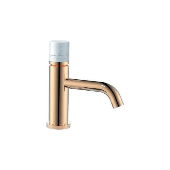 Смеситель для раковины Boheme Stick 121-G-MR-W, white mramor gold - фото 