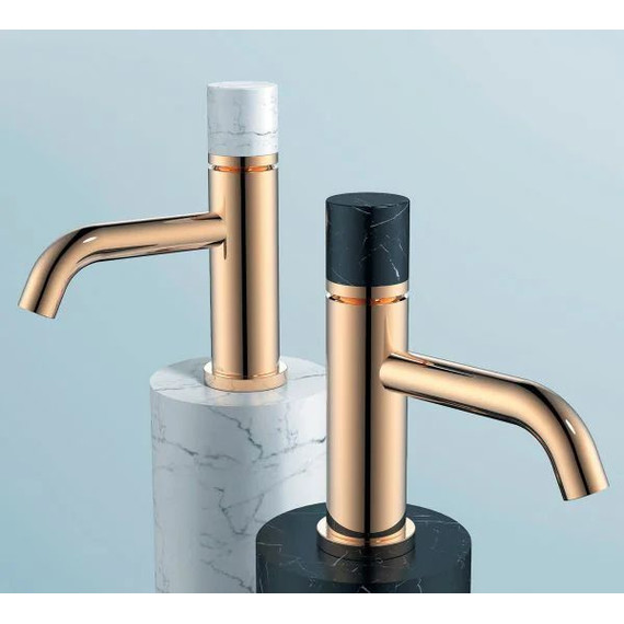 Смеситель для раковины Boheme Stick 121-G-MR-W, white mramor gold - фото 2