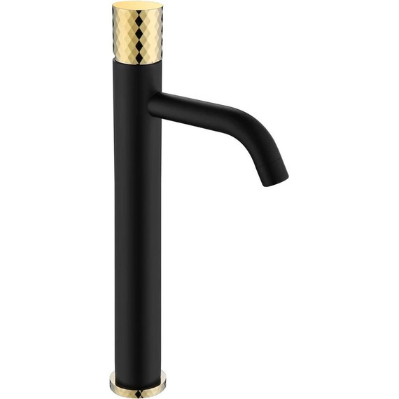 Смеситель для раковины высокий Boheme Stick 122-BG, чёрный/золото, Цвет производителя: чёрный, золото - фото 