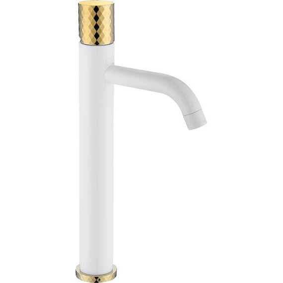 Смеситель для раковины высокий Boheme Stick 122-WG, white gold, Цвет производителя: white gold - фото 