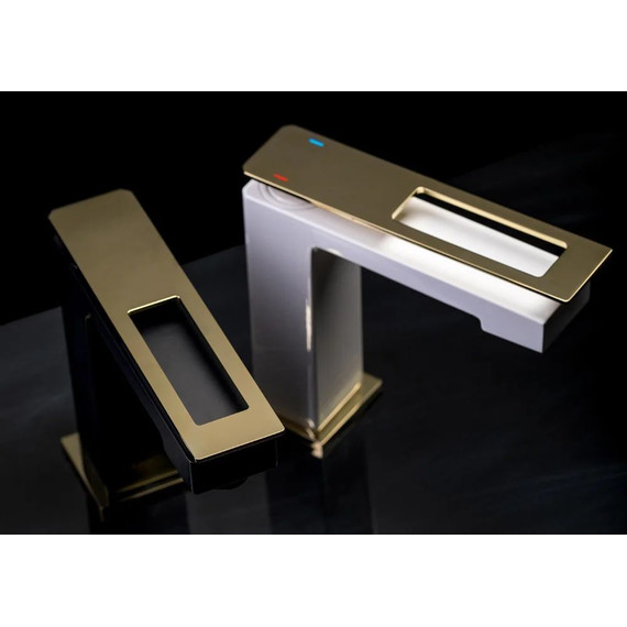 Смеситель для раковины Boheme Q 141-BG, чёрный/золото - фото 2