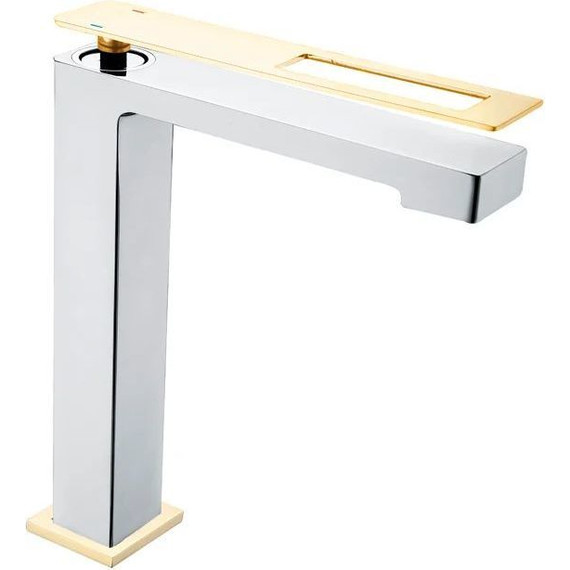 Смеситель для раковины высокий Boheme Q 142-CRG, gold chrome - фото 