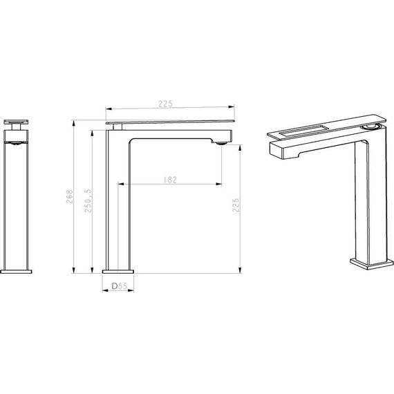 Смеситель для раковины высокий Boheme Q 142-WUW, white blue, Цвет производителя: white blue - фото 2