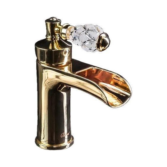 Смеситель для раковины Boheme Vogue Crystal 211-CRST, золото - фото 