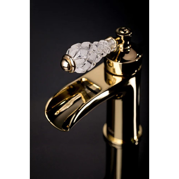 Смеситель для раковины Boheme Vogue Crystal 211-CRST, золото - фото 2
