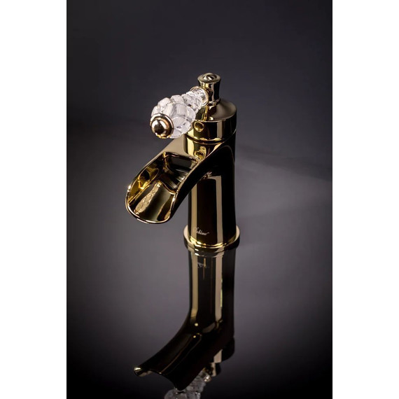 Смеситель для раковины Boheme Vogue Crystal 211-CRST, золото - фото 3