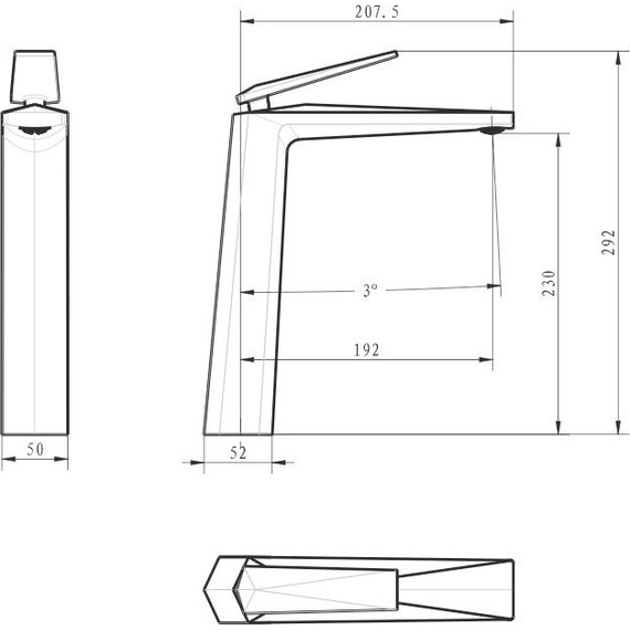 Смеситель для раковины высокий Boheme Venturo 372-W, белый, Цвет производителя: белый - фото 3
