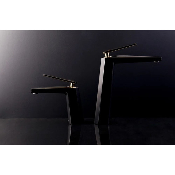 Смеситель для раковины высокий Boheme Venturo 382-B, чёрный/золото, Цвет производителя: чёрный, золото - фото 2