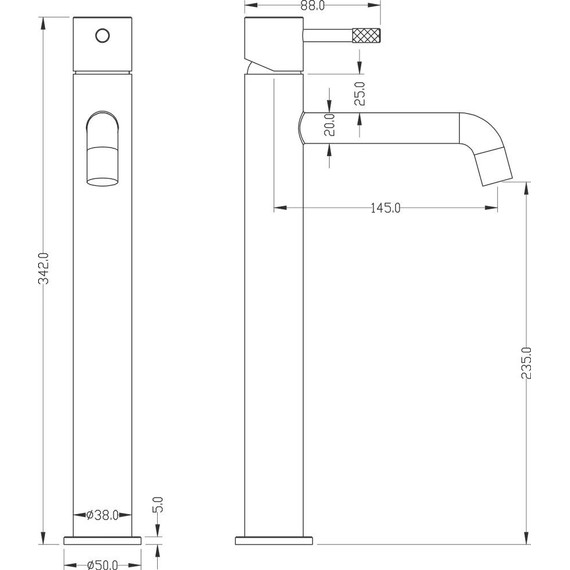Смеситель для раковины высокий Boheme Uno 462-CR, chrome, Цвет производителя: chrome - фото 2
