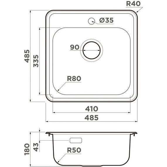 Кухонная мойка Omoikiri Notoro 48-IN 0,8 мм 4997436, нержавеющая сталь, Цвет производителя: нержавеющая сталь - фото 5