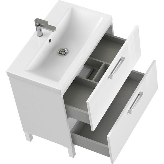 Тумба подвесная/напольная с раковиной Cersanit Melar 70 см 64129, белый - фото, картинка 7 Тумба подвесная/напольная с раковиной Cersanit Melar 70 см 64129, белый - фото 7