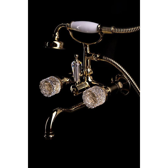 Смеситель для ванны Boheme Crystal 293-CRST, золото - фото 2