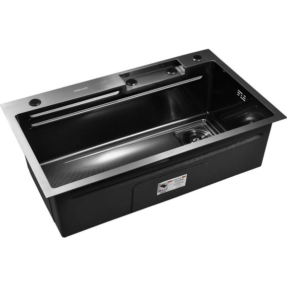 Кухонная мойка Gerhans K37545BD 1 мм, графит (НОВИНКА 2024), Цвет производителя: графит - фото 7