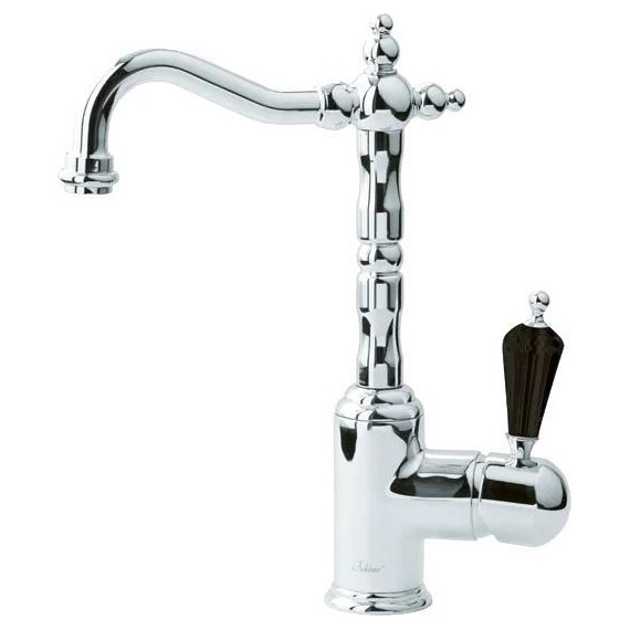 Смеситель для раковины высокий Boheme Tradizionale Nero Swarovski 242, chrome - фото 
