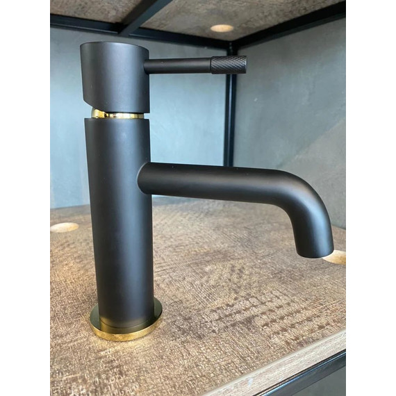 Смеситель для раковины Boheme Uno 461-BG, чёрный/золото, Цвет производителя: чёрный, золото - фото 2