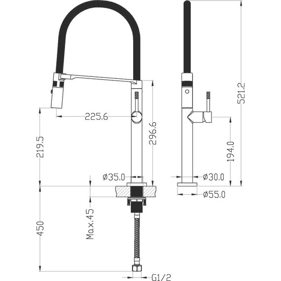 Смеситель для кухни Boheme Uno 114-G, gold, Цвет производителя: gold - фото 2