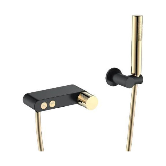 Смеситель для ванны Boheme Stick 123-BG, чёрный/золото, Цвет производителя: чёрный, золото глянец - фото 