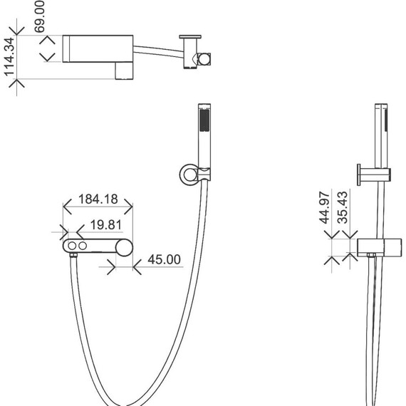 Смеситель для ванны Boheme Stick 123-GG, золото, Цвет производителя: золото - фото 3
