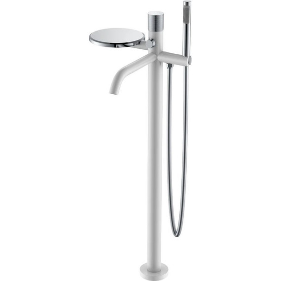 Смеситель для ванны напольный Boheme Stick 129-WCR.2, white chrome, Цвет производителя: white chrome - фото 
