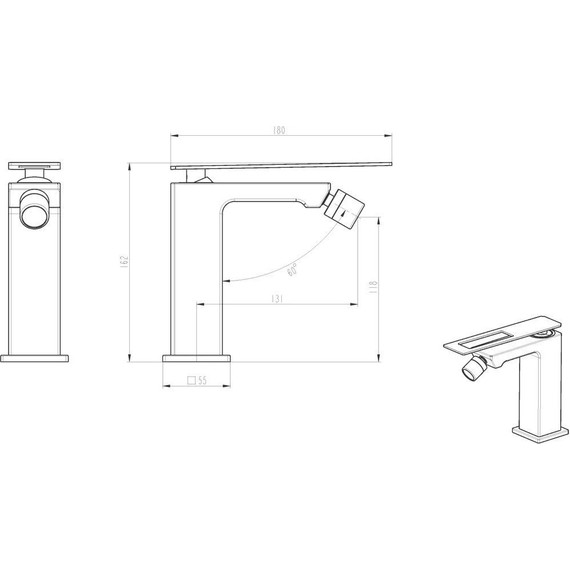 Смеситель для биде Boheme Q 146-GCR, gold chrome, Цвет производителя: gold chrome - фото 2