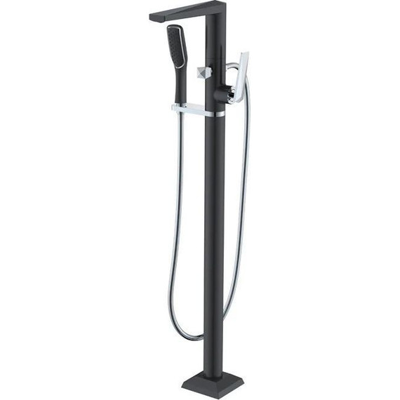 Смеситель для ванны напольный Boheme Venturo 379-B, black chrome, Цвет производителя: black chrome - фото 
