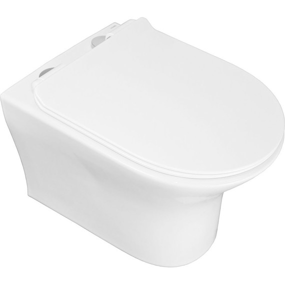 Унитаз подвесной безободковый Azario Fretta Round с тонкой крышкой микролифт - фото 7