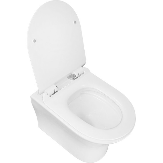 Унитаз подвесной безободковый Azario Fretta Round с тонкой крышкой микролифт - фото 3