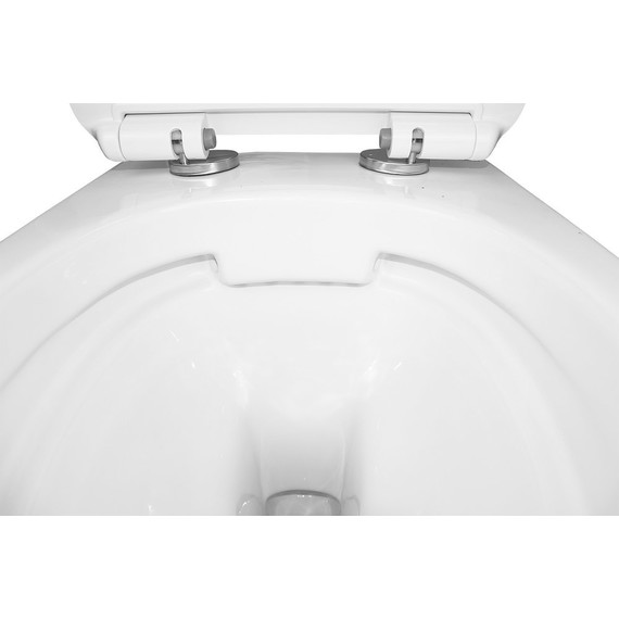 Унитаз подвесной безободковый Azario Fretta Round с тонкой крышкой микролифт - фото 5