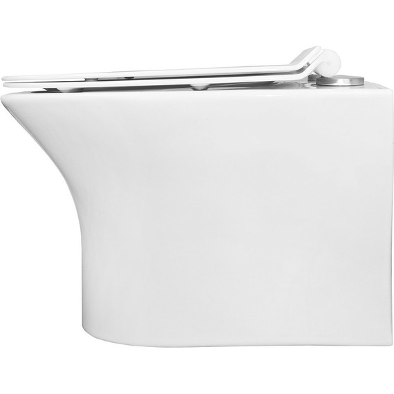 Унитаз подвесной безободковый Azario Fretta Round с тонкой крышкой микролифт - фото 9