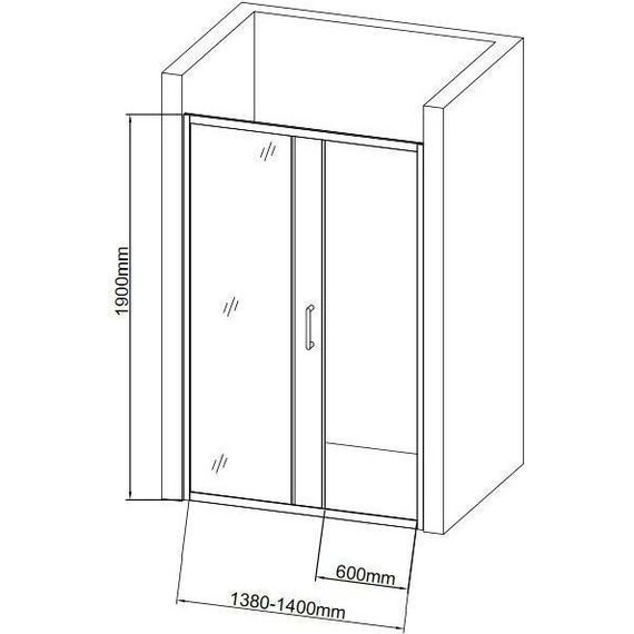 Душевая дверь Aquanet SD-1400A 140 см 209408, хром/прозрачное - фото 2