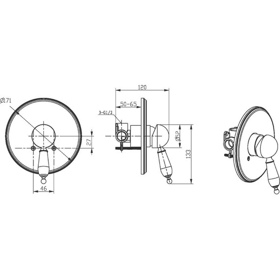 Смеситель для душа Boheme Brillante Ripresa 345 (со скрытой частью) chrome - фото 2