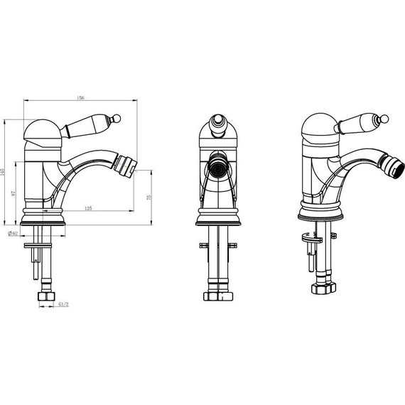 Смеситель для биде Boheme Brillante Ripresa 346, chrome - фото 2