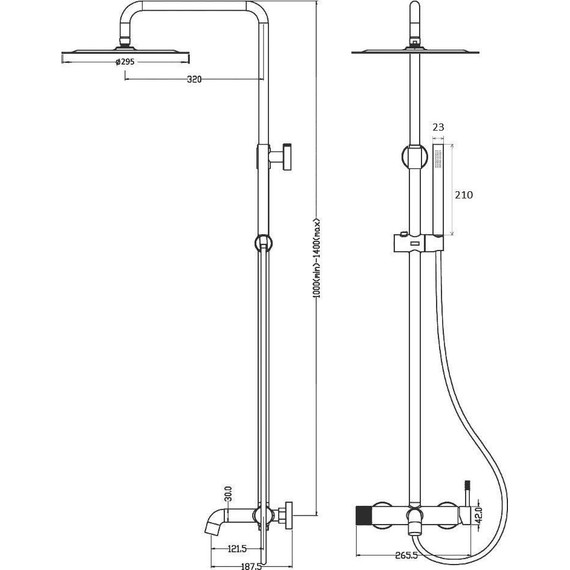 Душевая стойка Boheme Uno 468-B, чёрный матовый, Цвет производителя: чёрный матовый - фото 2