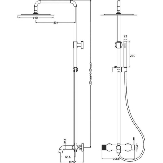 Душевая стойка Boheme Uno 468-BCR, black chrome, Цвет производителя: black chrome - фото, картинка 2 Душевая стойка Boheme Uno 468-BCR, black chrome, Цвет производителя: black chrome - фото 2