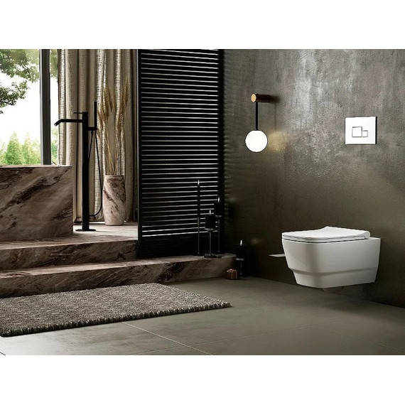 Унитаз подвесной безободковый Boheme Bello 971-MW с тонкой крышкой микролифт, белый матовый - фото 4