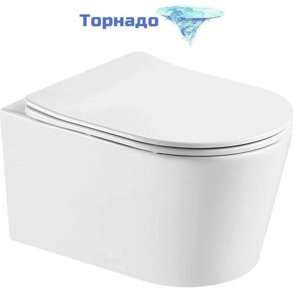 Инсталляция с подвесным унитазом комплект: Grohe Rapid SL 38772001 с подвесным безободковым унитазом Aquatek Оберон AQ1365T-00 сиденье микролифт, крепление, кнопка смыва хром (Система смыва торнадо) - фото 3