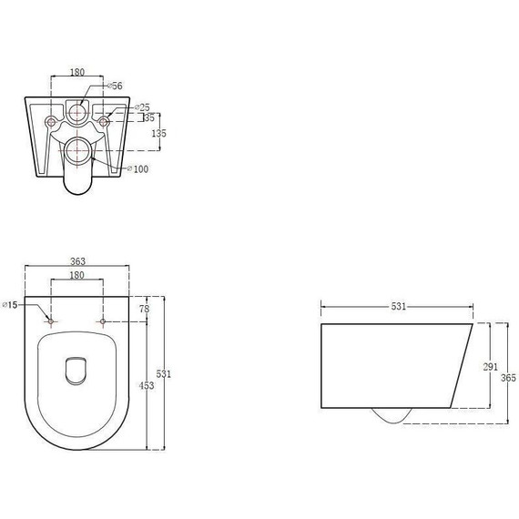 Инсталляция с подвесным унитазом комплект: Grohe Rapid SL 38772001 с подвесным безободковым унитазом Aquatek Оберон AQ1365T-00 сиденье микролифт, крепление, кнопка смыва хром (Система смыва торнадо) - фото 11