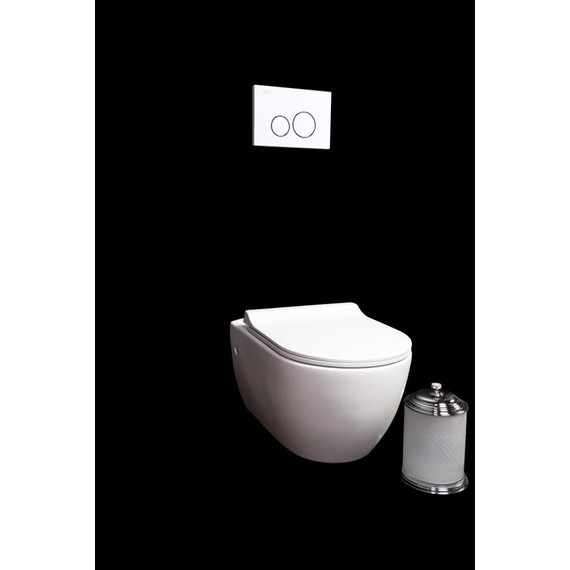 Унитаз подвесной безободковый Boheme Bianca 963-SET-MW с тонкой крышкой микролифт, белый матовый - фото 2