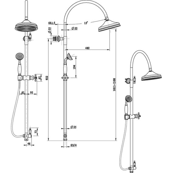 Душевая стойка Boheme Brillante 403, chrome - фото, картинка 2 Душевая стойка Boheme Brillante 403, chrome - фото 2