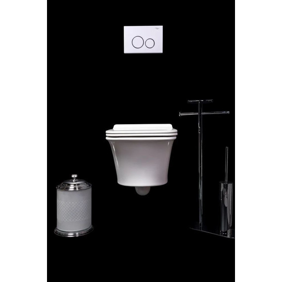 Унитаз подвесной безободковый Boheme Mirage с тонкой крышкой микролифт, белый глянцевый - фото 2