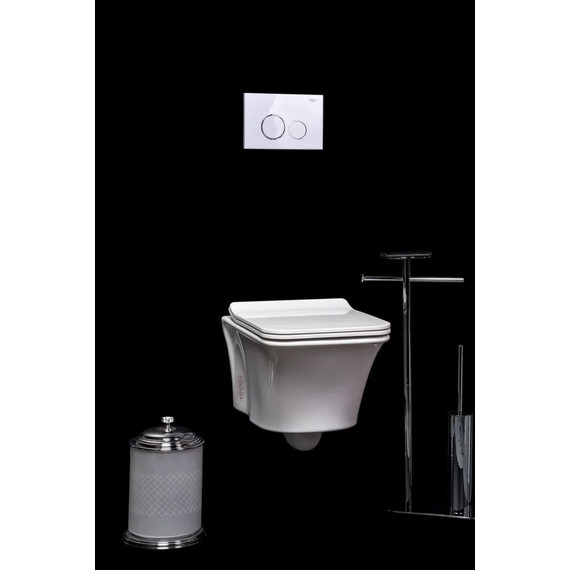 Унитаз подвесной безободковый Boheme Mirage с тонкой крышкой микролифт, белый глянцевый - фото 3