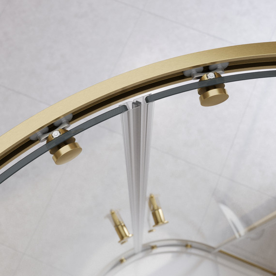 Душевое ограждение 90x90 см Cezares Relax-304-R-2-90-C-BORO, золото/прозрачное - фото 2