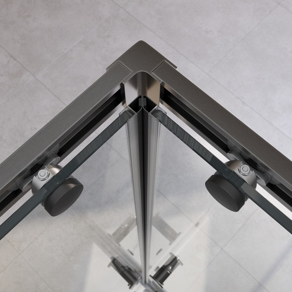 Душевое ограждение 90x120 см Cezares Relax-304-AH-2-120/90-C-GM, оружейная сталь/прозрачное - фото 2