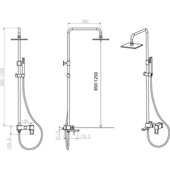 Душевая стойка Boheme Q 148-CRR, red chrome, Цвет производителя: red chrome - фото, картинка 2 Душевая стойка Boheme Q 148-CRR, red chrome, Цвет производителя: red chrome - фото 2