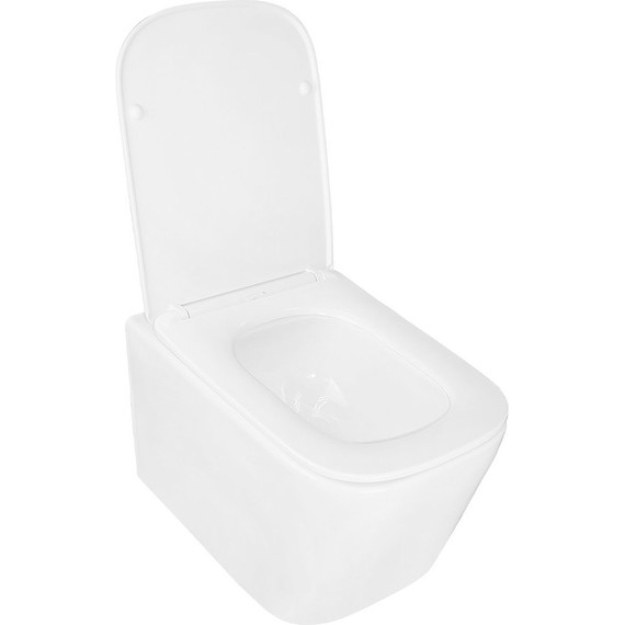 Унитаз подвесной безободковый Loranto Delphi 91343 с тонкой крышкой микролифт (система смыва торнадо) - фото 3